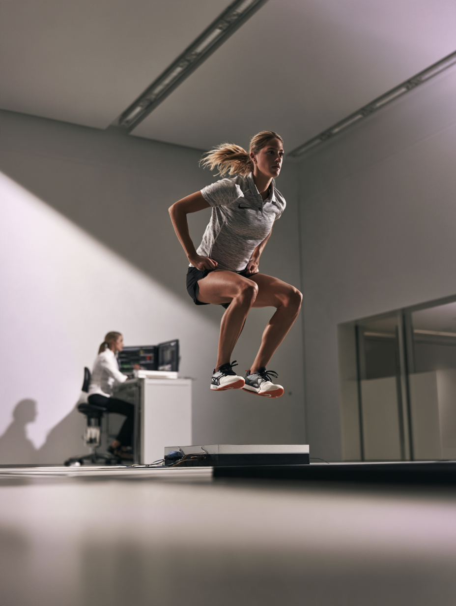 Atleta a realizar Countermovement Jump