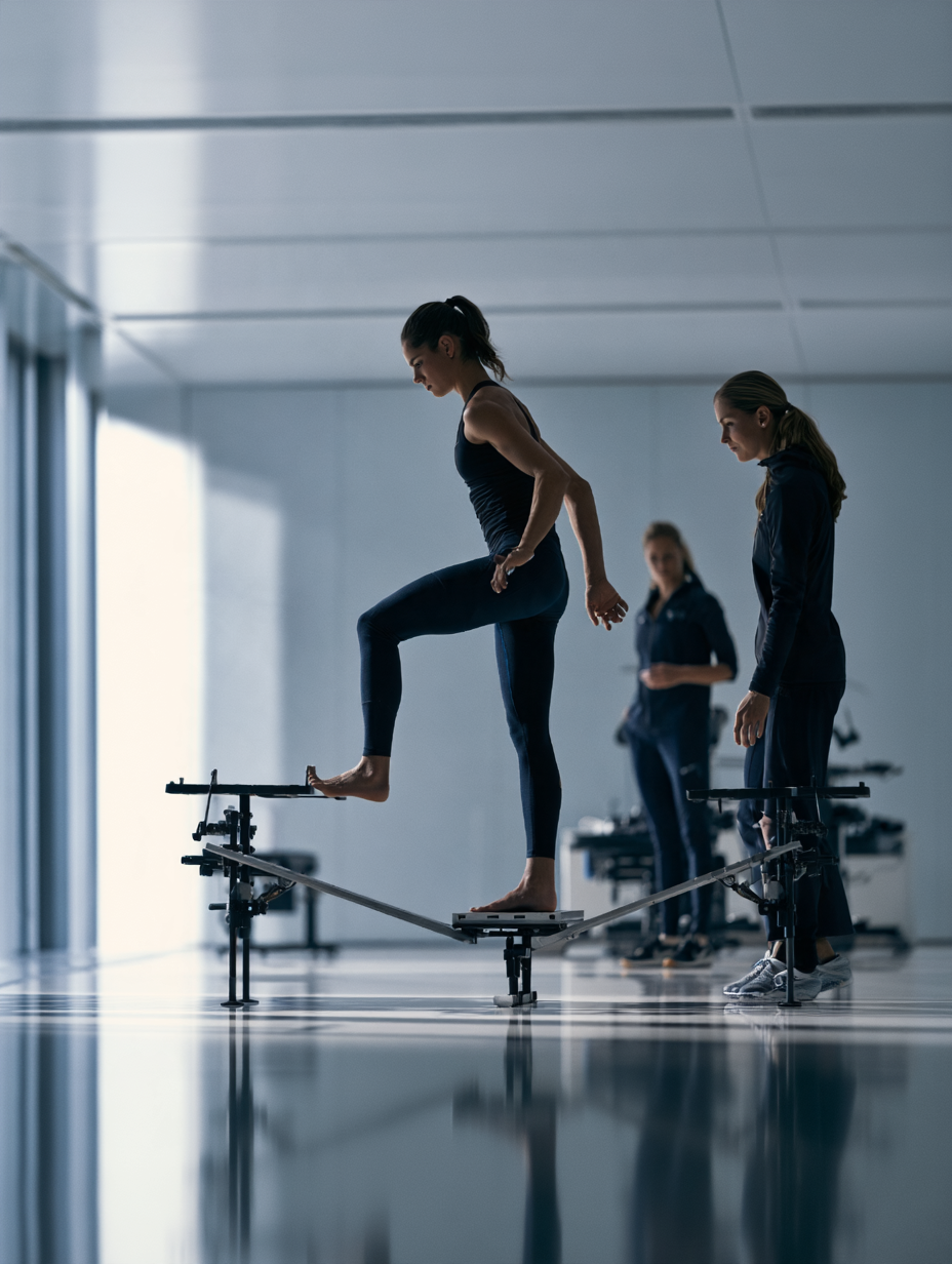 Atleta a realizar Y Balance Test